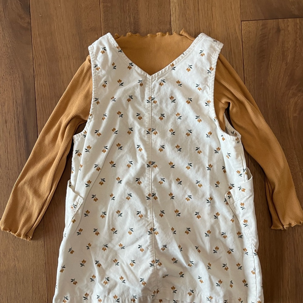 Carter's Ribbed Mustard Top with Ruffle Neck - Picture 3 of 4